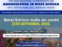 Abstract submission extended for 2nd Regional Conference on Aquaculture in Nigeria